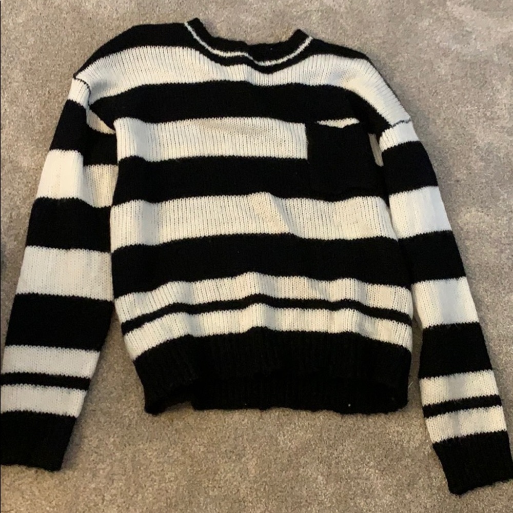 Black and white striped sweater